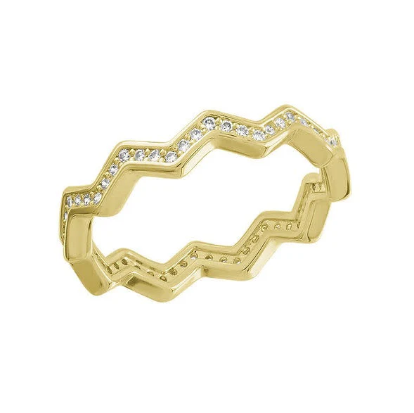 Infinity Zig Zag Gold Layers Ring - Image 10