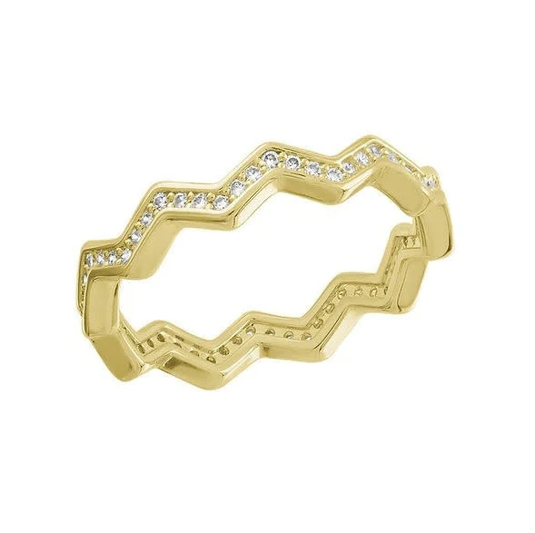 Infinity Zig Zag Gold Layers Ring - Image 2