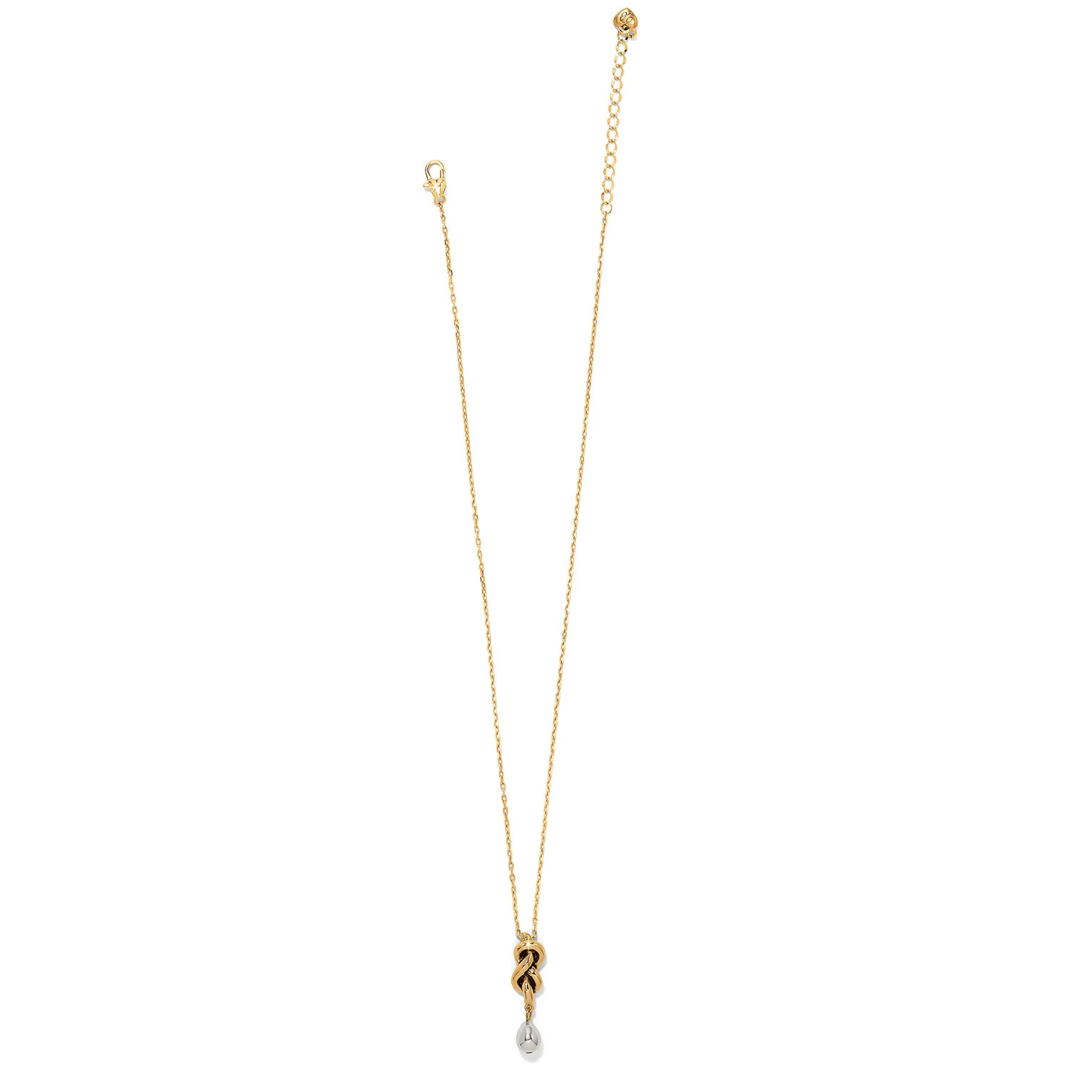Interlok Single Knot Drop Two Tone Necklace - Image 2