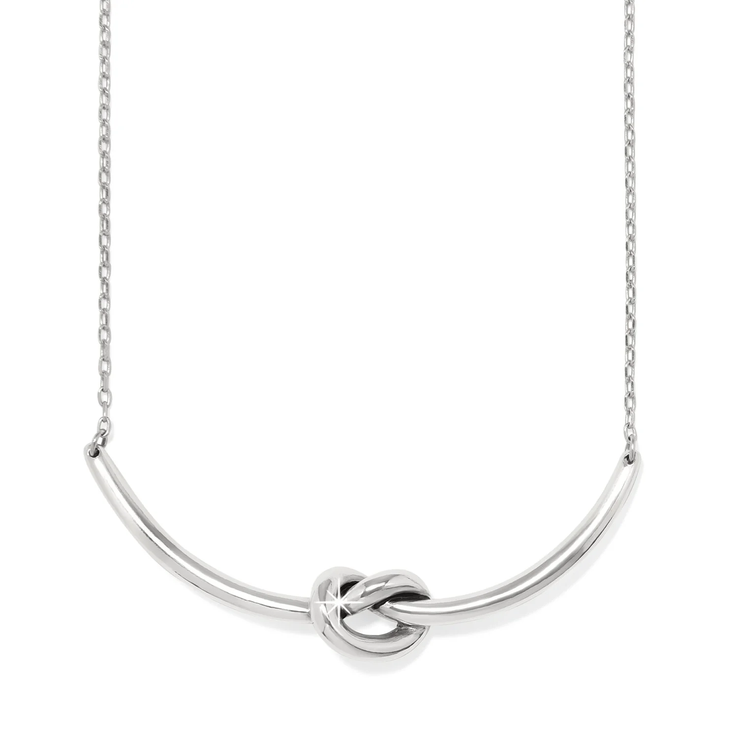 Interlok Single Knot Necklace Silver