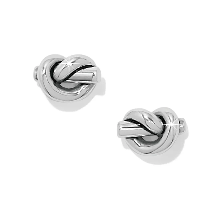 Interlok Single Knot Silver Post Earrings