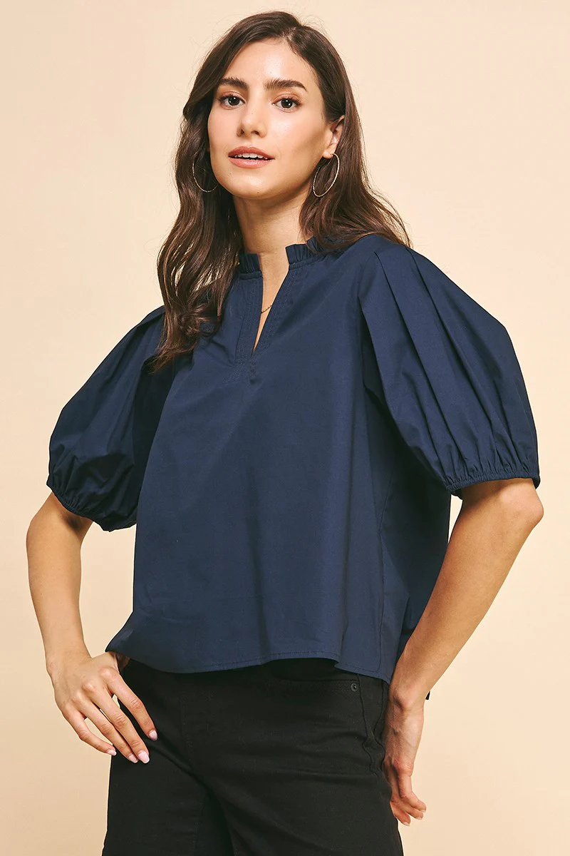 Ivy Short Sleeve V-Neck Woven Top - Image 27