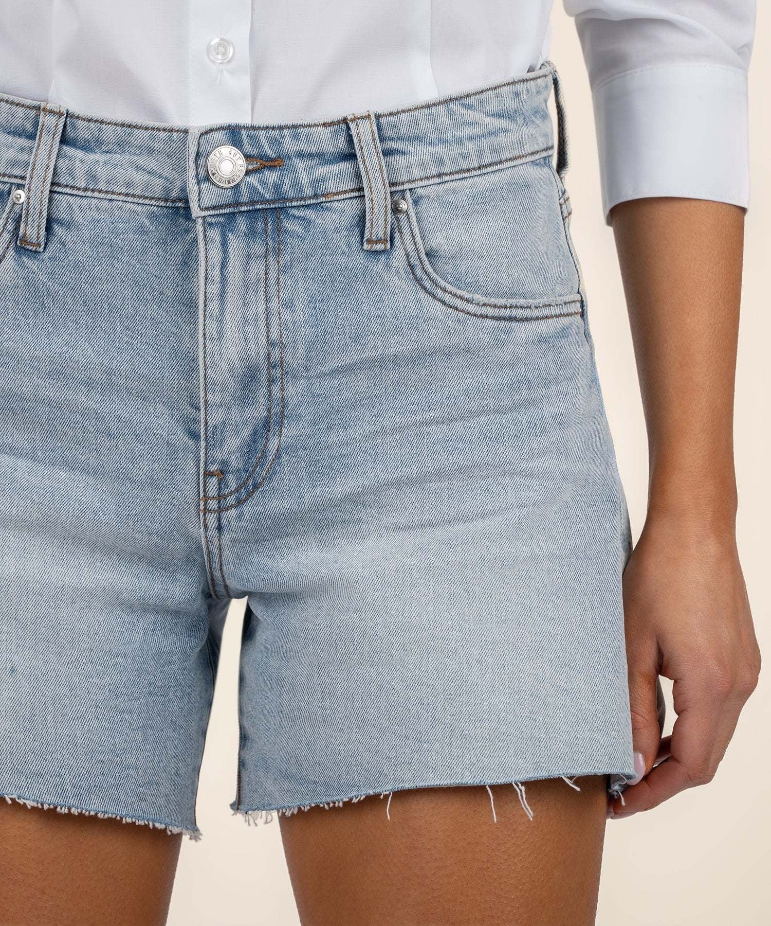 Jane High Rise Long Short with Raw Hem - Image 4