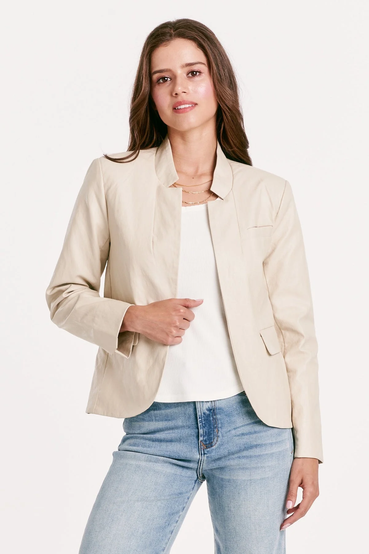 Jane Trinity Blazer Jacket Vegan Leather - Image 5