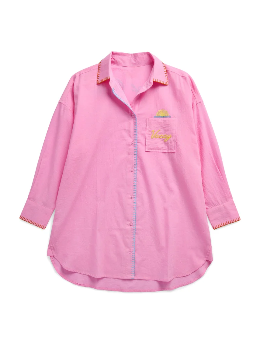 Jane "Vacay/Out of Office" Cover-Up Shirt