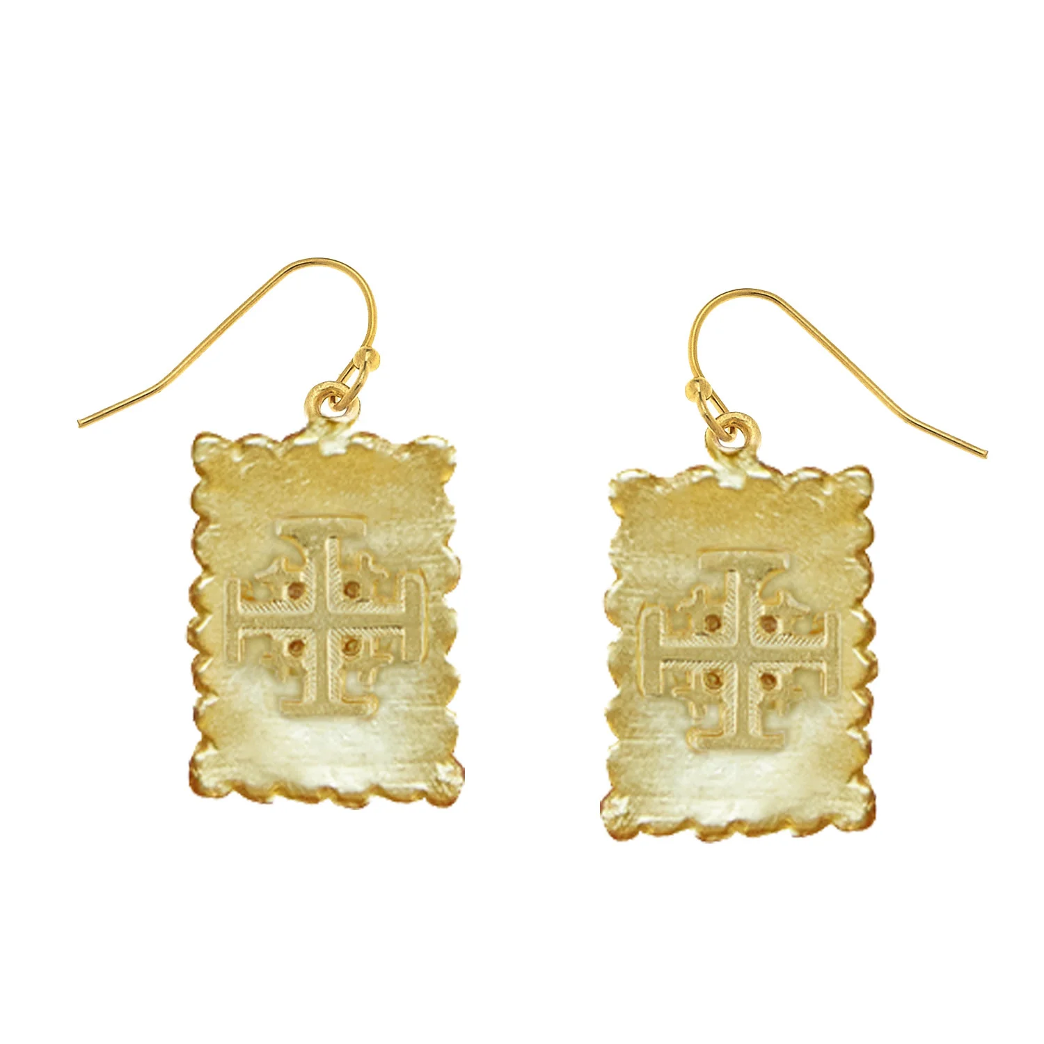 Jerusalem Cross Stamp Earrings
