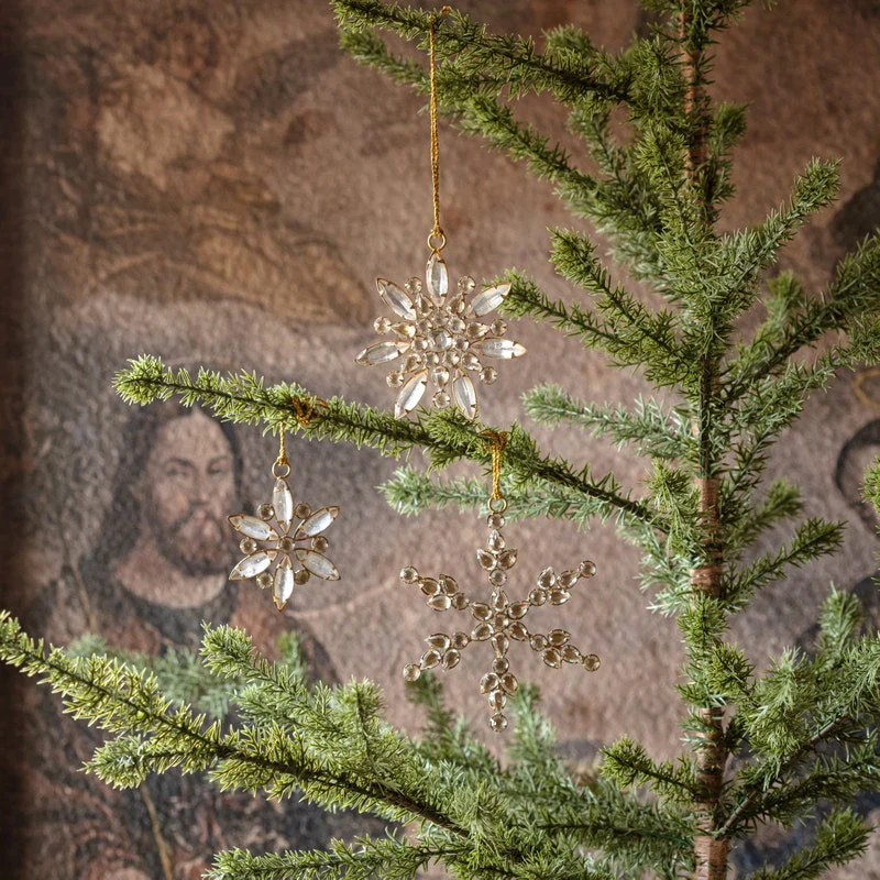 Jeweled Golden Snowflake Ornaments - Sold Individually - Image 2