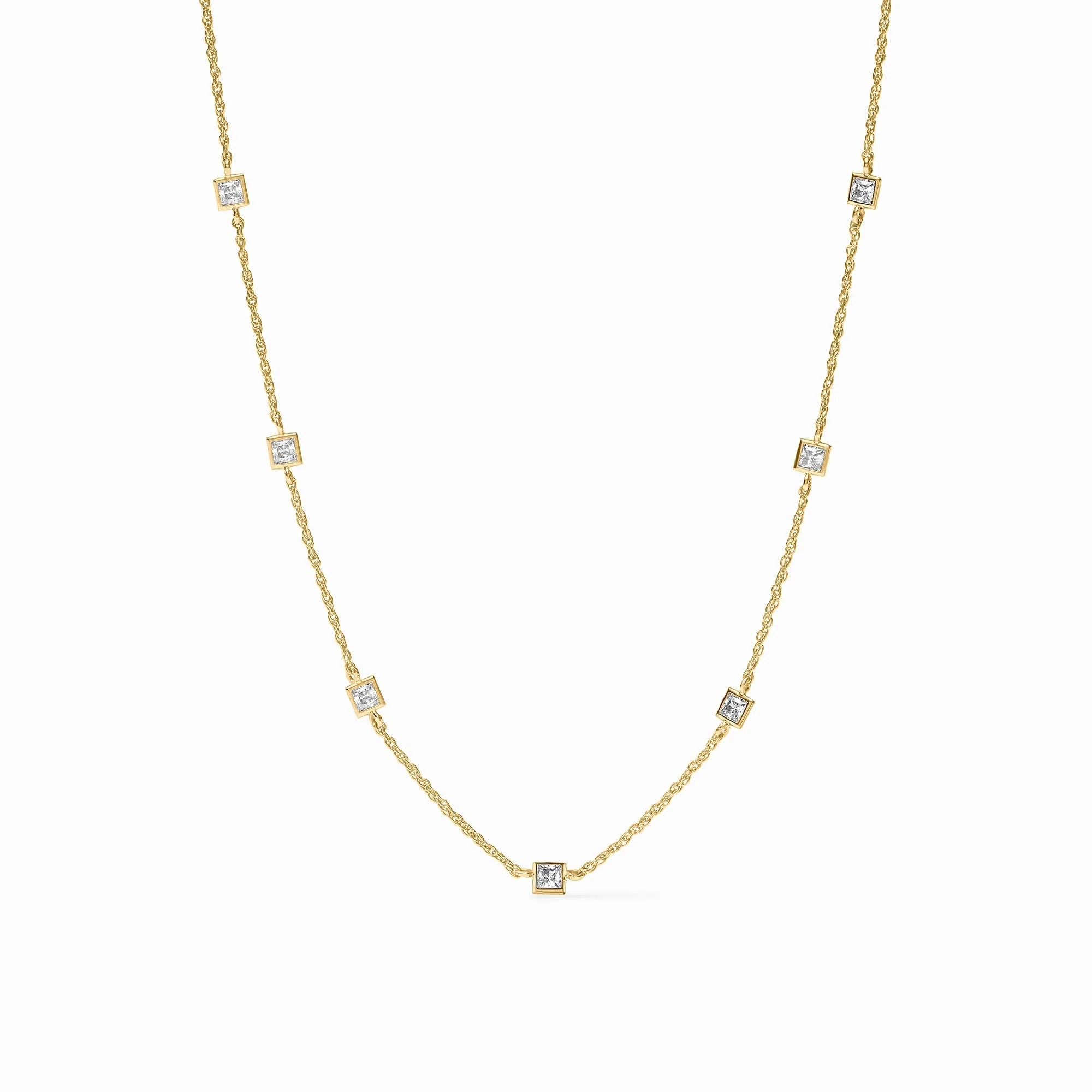 Jolie Delicate Station Necklace Cubic Zirconia