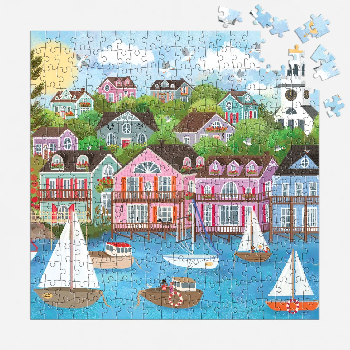 Joy Laforme Harbor By the Sea 300 Piece Puzzle - Image 4
