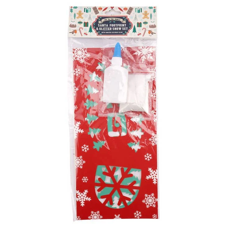 Joy To the World Santa Footprint Stencil & Glitter