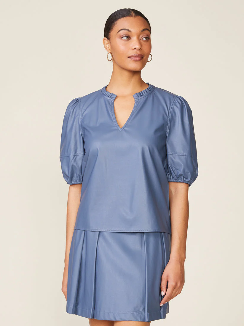 Kacey Vegan Leather Blouse - Image 15