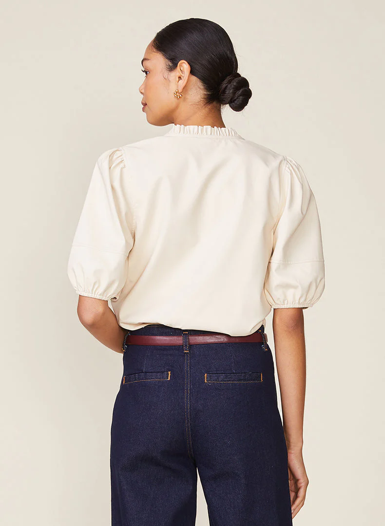 Kacey Vegan Leather Blouse - Image 3