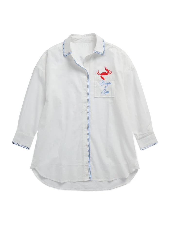 Katie "Snap & Sip/Catch of the Day" Cover-Up Shirt