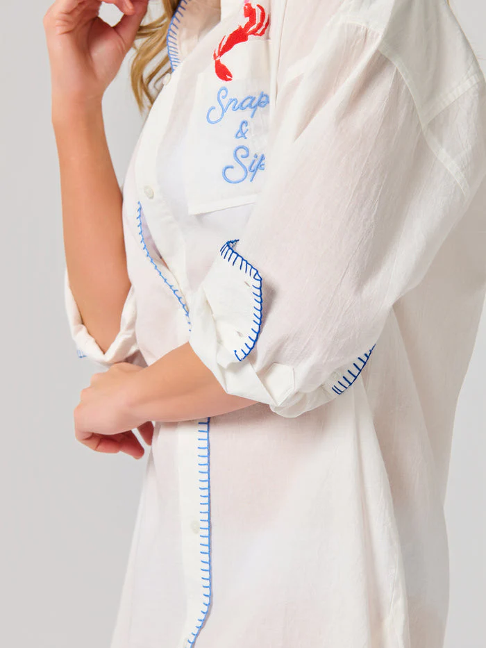 Katie "Snap & Sip/Catch of the Day" Cover-Up Shirt - Image 6