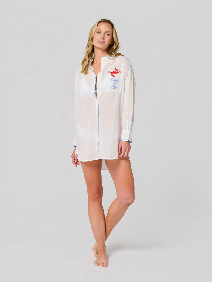 Katie "Snap & Sip/Catch of the Day" Cover-Up Shirt - Image 7