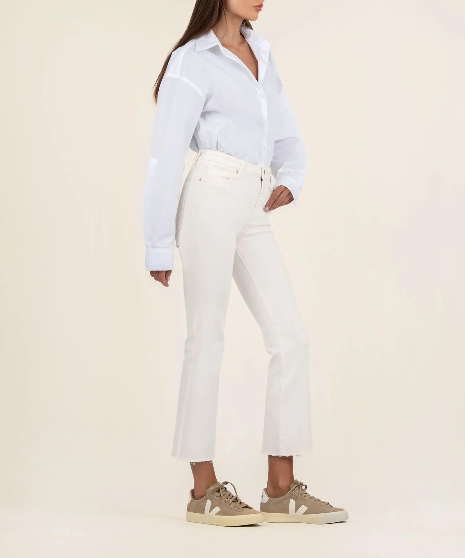 Kelsey Raw Hem High Waist Ankle Flare Jeans - Image 2