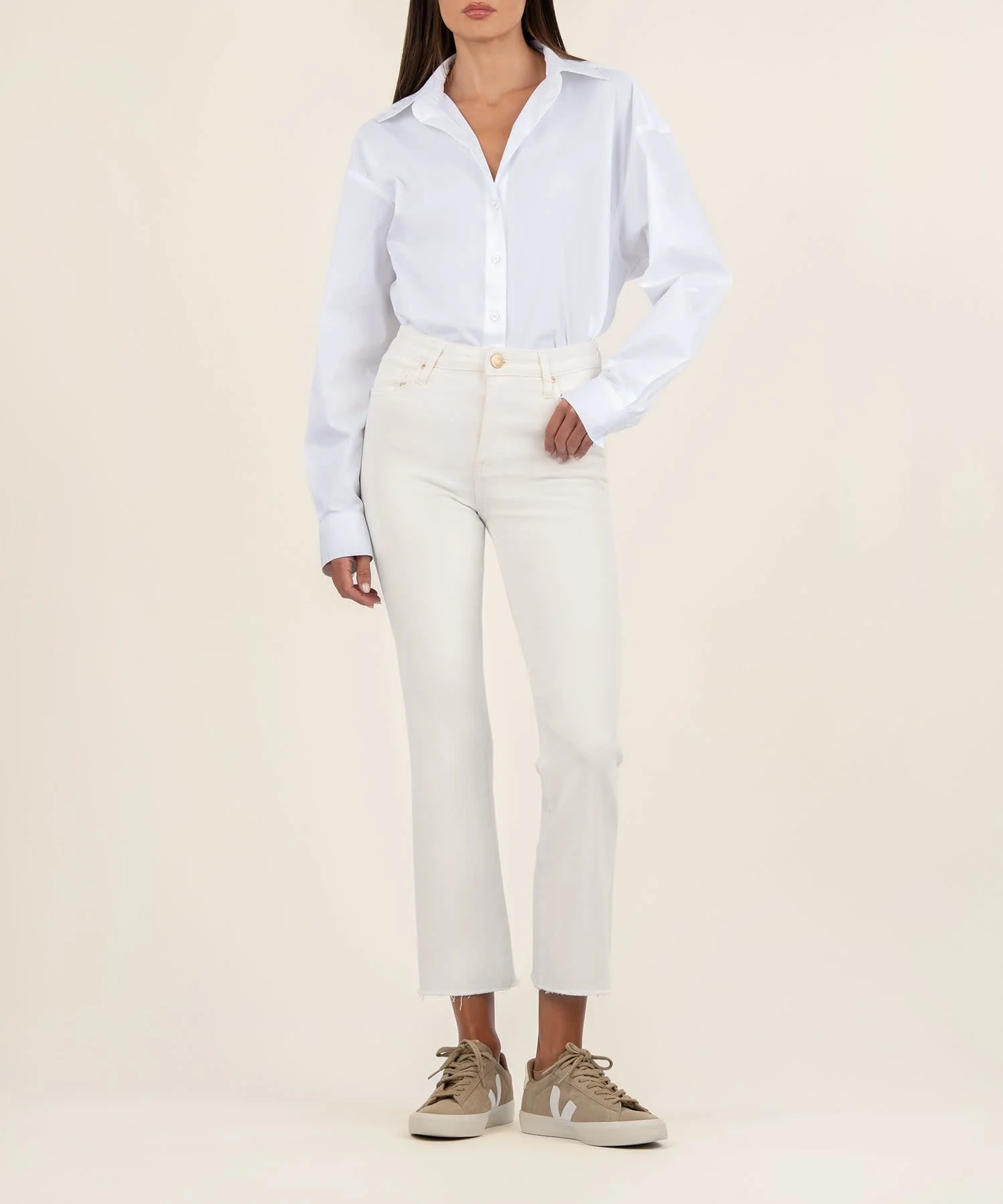 Kelsey Raw Hem High Waist Ankle Flare Jeans - Image 7