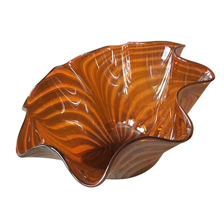 8.5'' Orange Glass Bowl