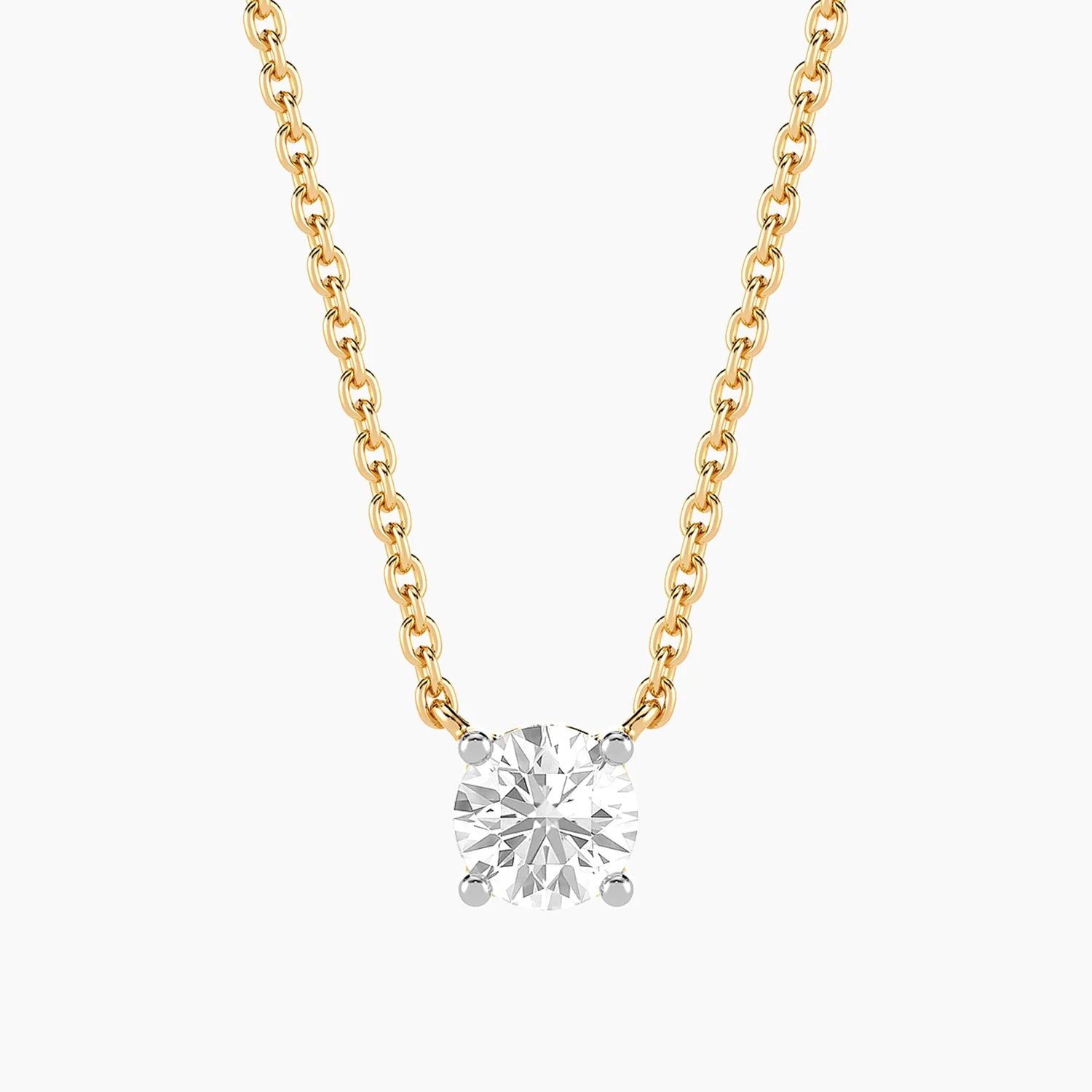 Lab-Grown 0.50 Ct Round Diamond Necklace