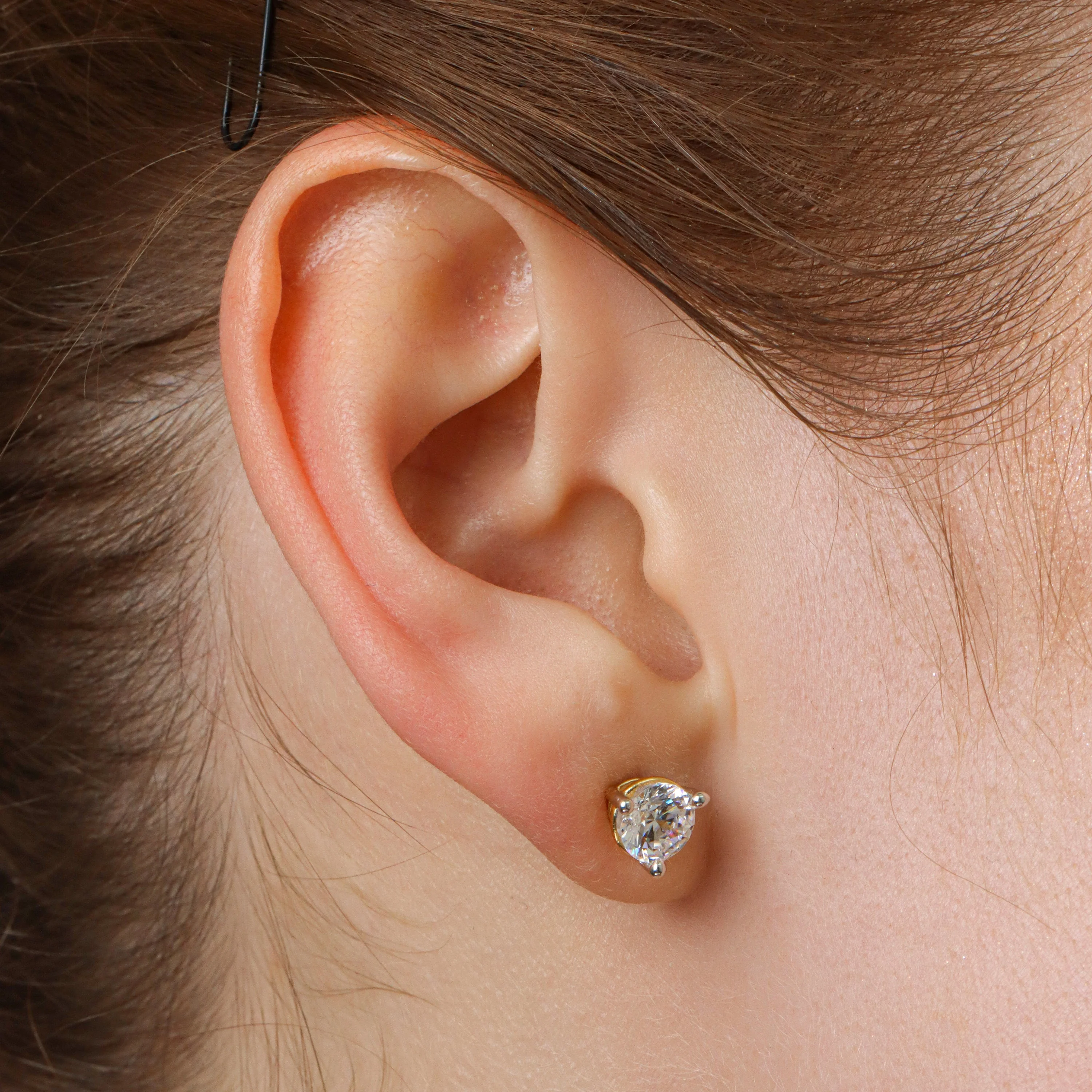 Lab-Grown 1.50 Ct Three Prong Stud Earrings - Image 2