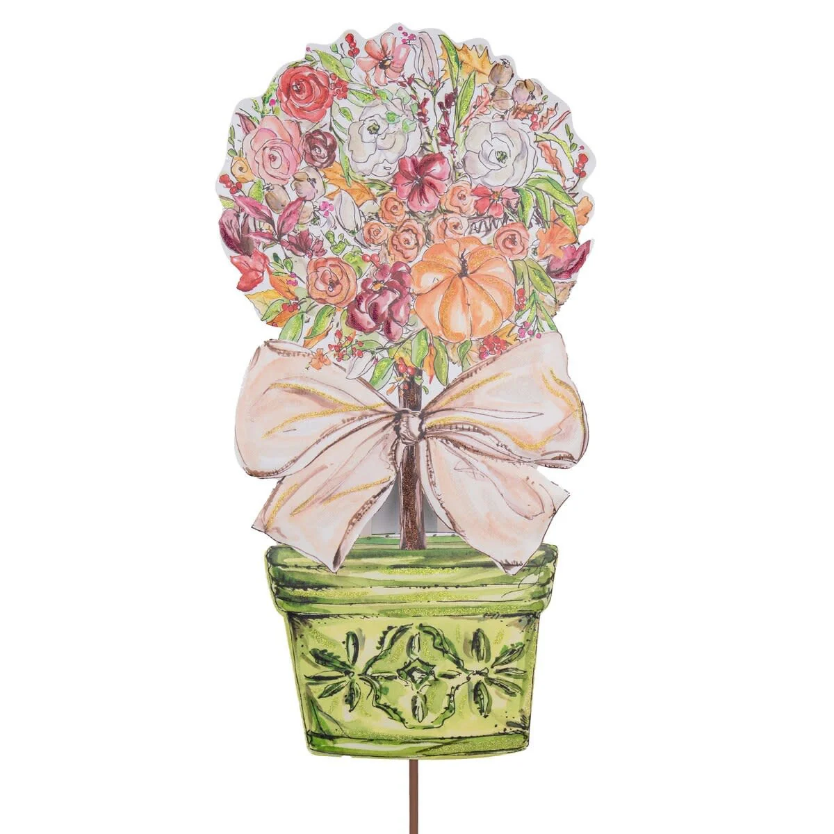 Large Rose & Pumpkin Topiary