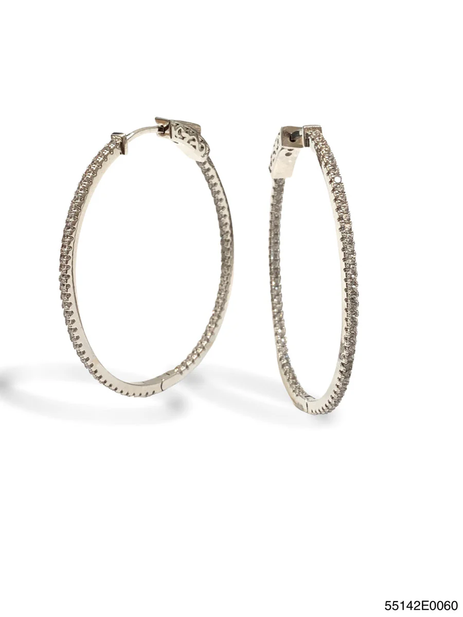 Lauren Oval Inside Out Hoop Earrings - Image 2
