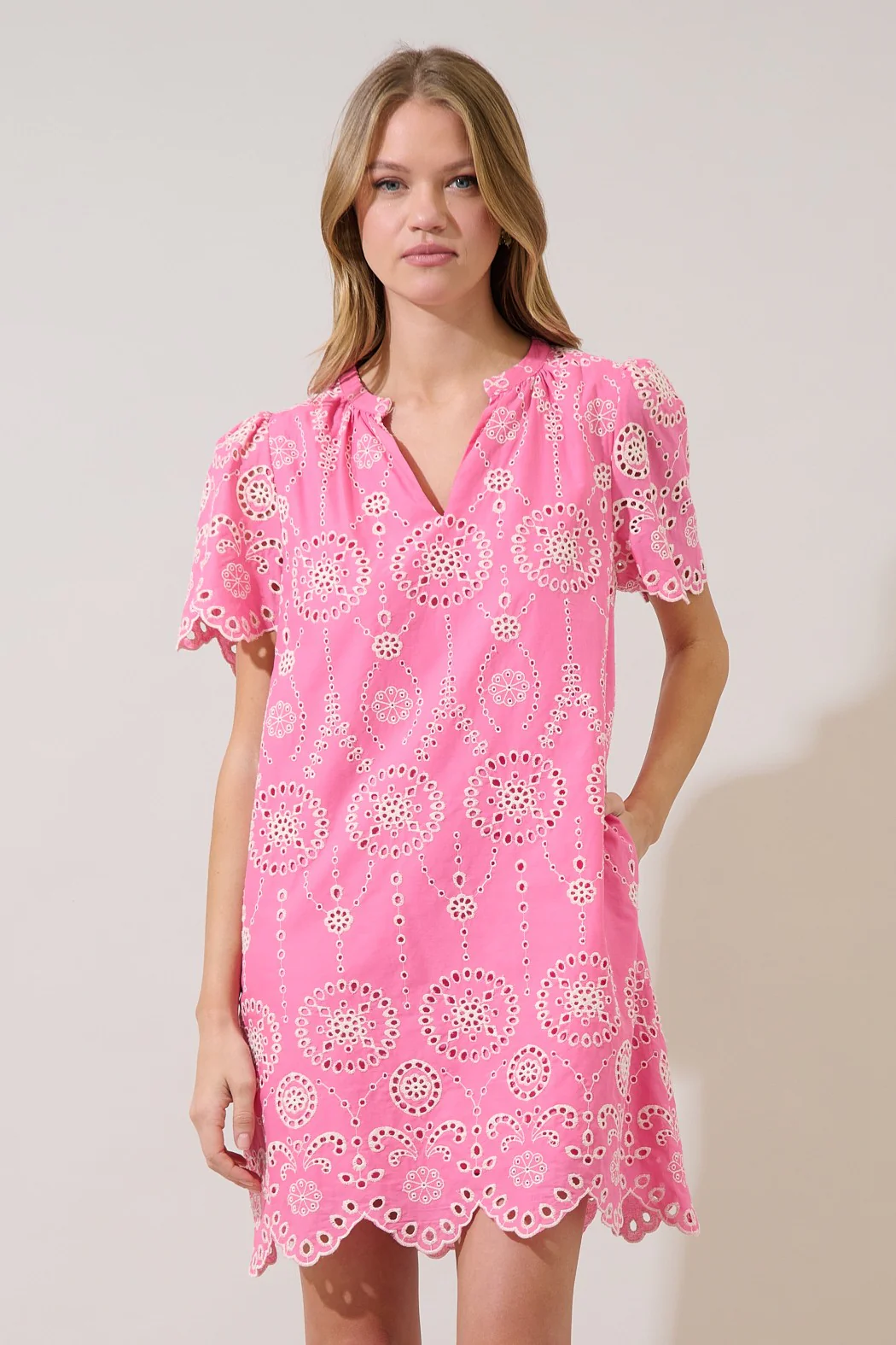 Laurin Eyelet Shift Mini Dress - Image 2