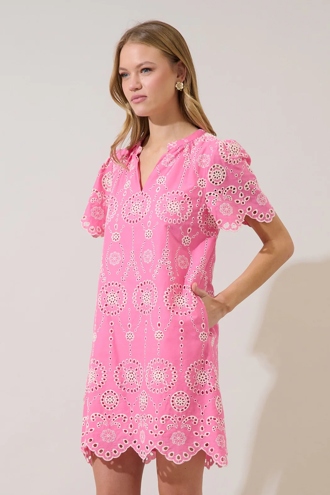 Laurin Eyelet Shift Mini Dress - Image 3