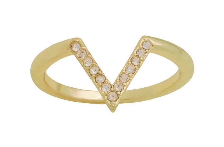 CZ V Gold Layers Ring - Image 3