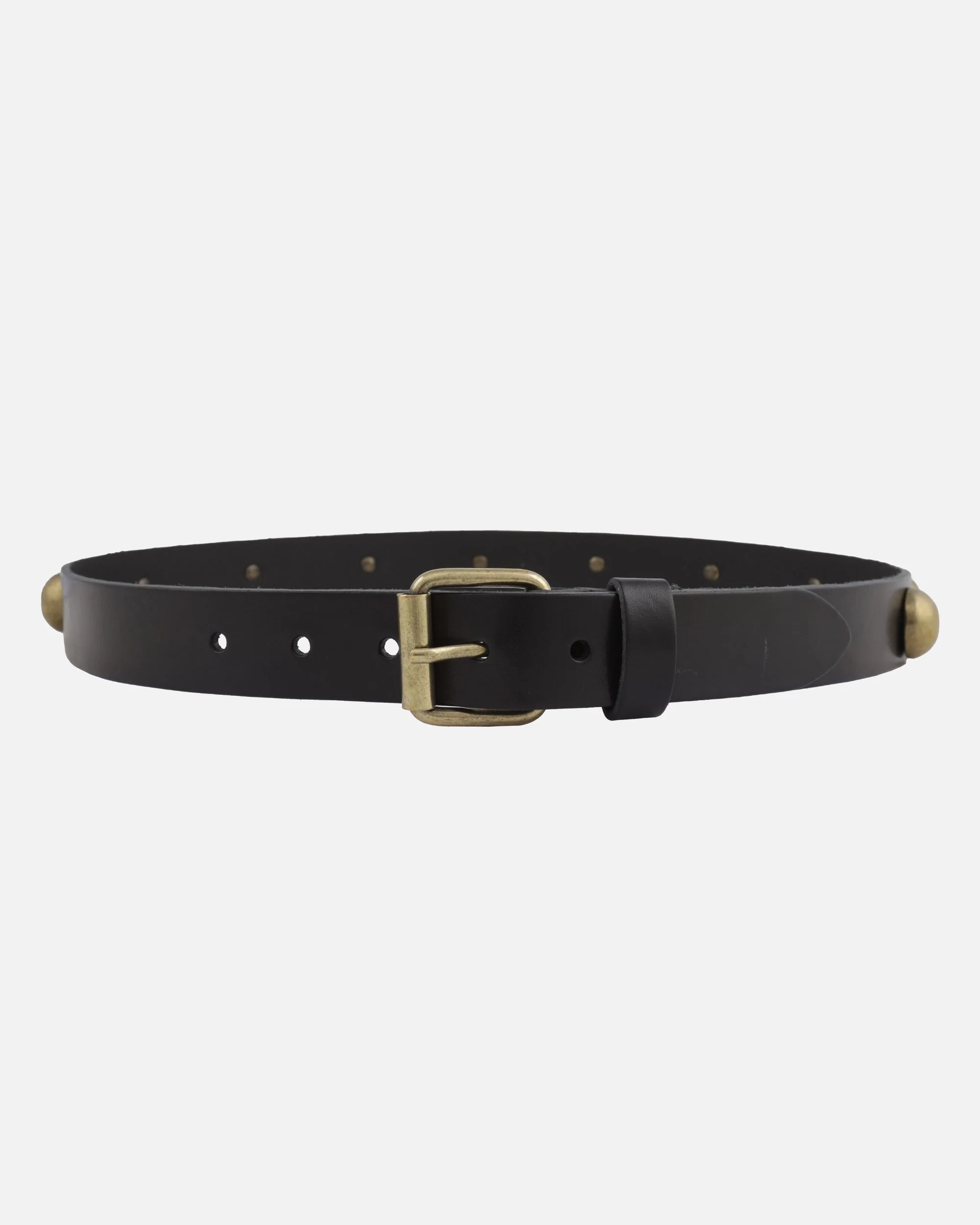 Leather Studded Statement Belt with Large Circle Studs