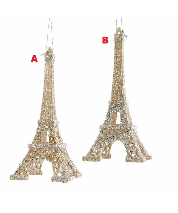 Light Gold and Silver Eiffel Tower Ornament - Image 2