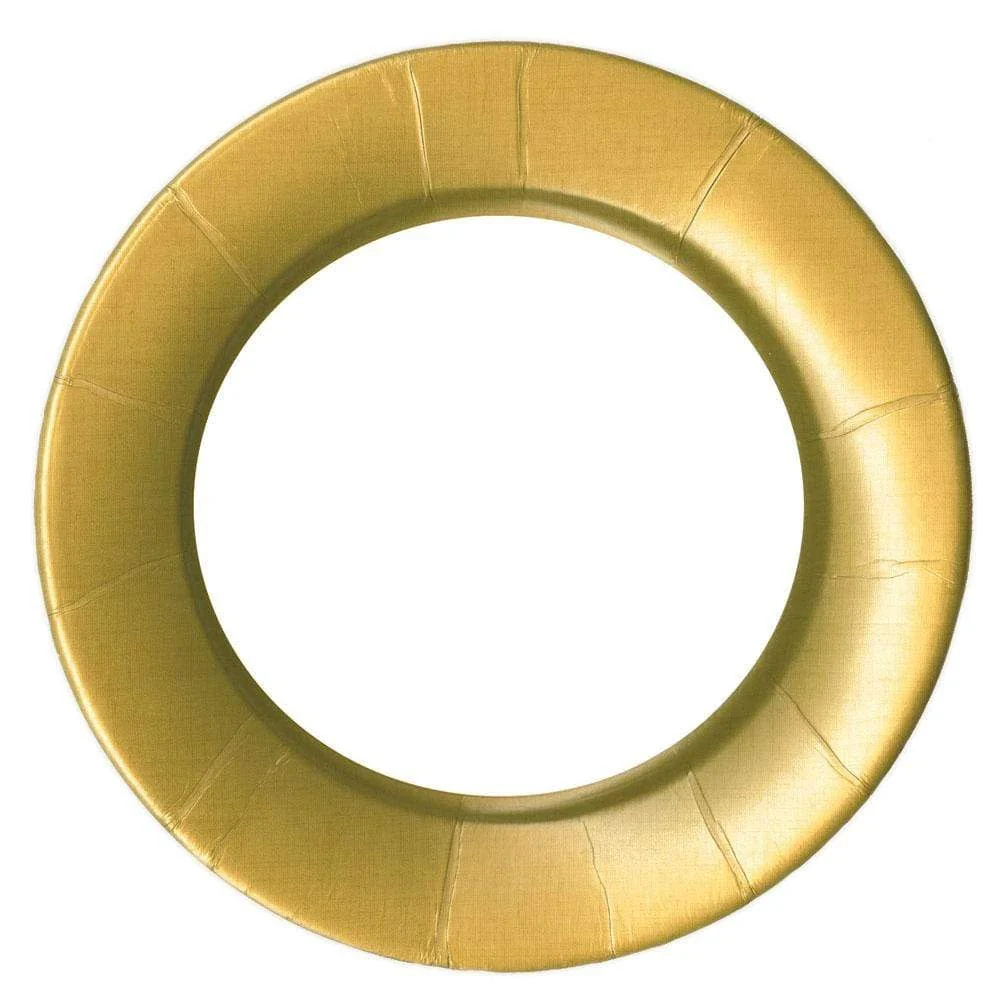 Linen Border Paper Dinner Plates In Gold