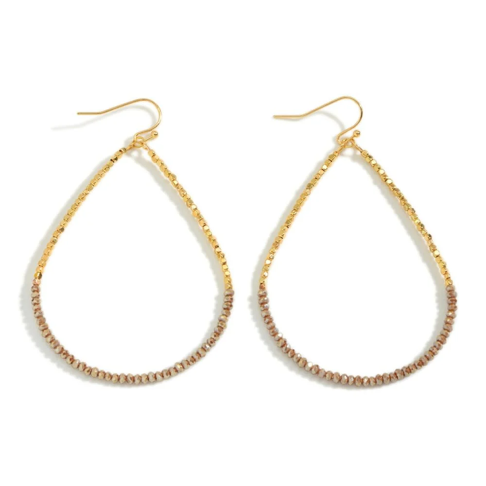 Long Dainty Beaded Teardrop Earrings - Image 5