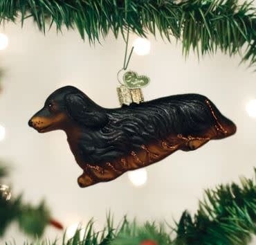 Long-haired Dachshund Ornament