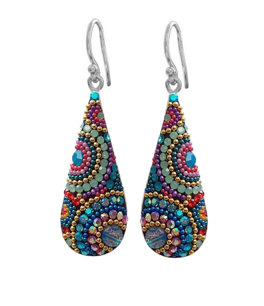 Long Teardrop Mosaic Earrings