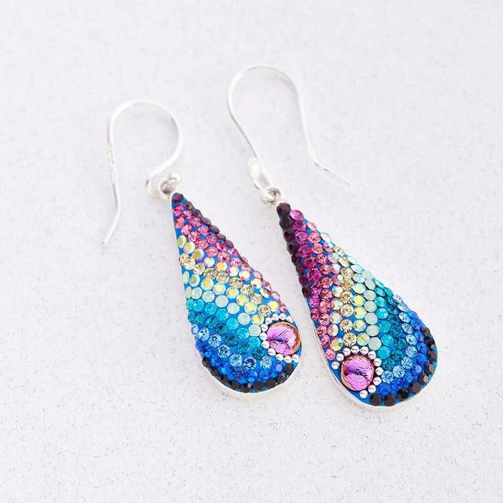 Long Teardrop Mosaic Earrings - Image 2