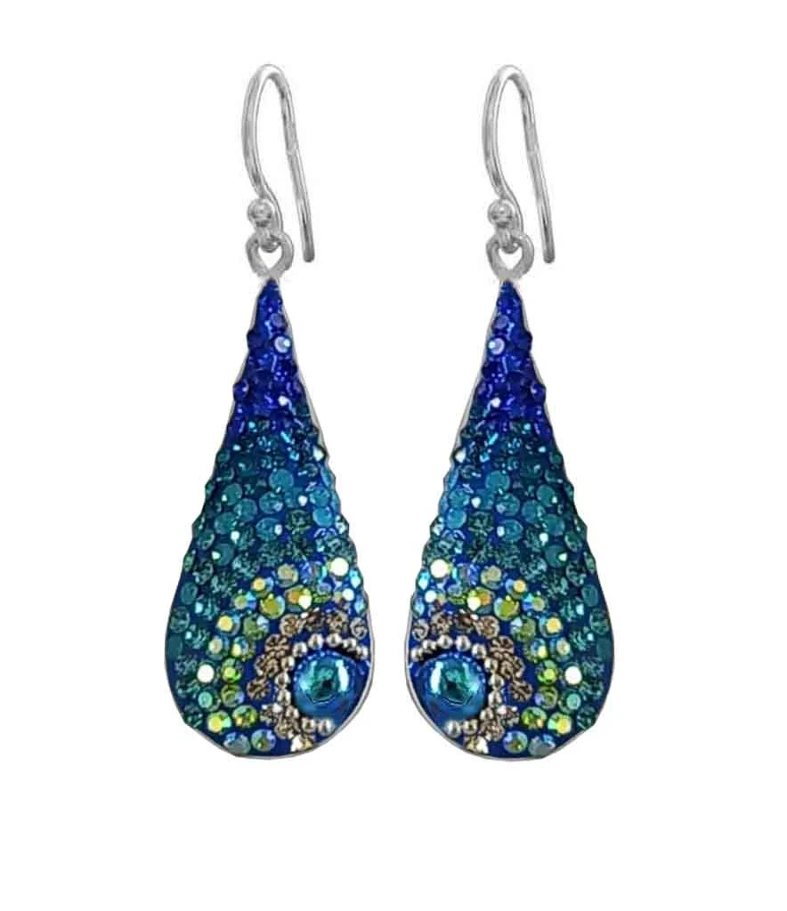 Long Teardrop Mosaic Earrings - Image 4