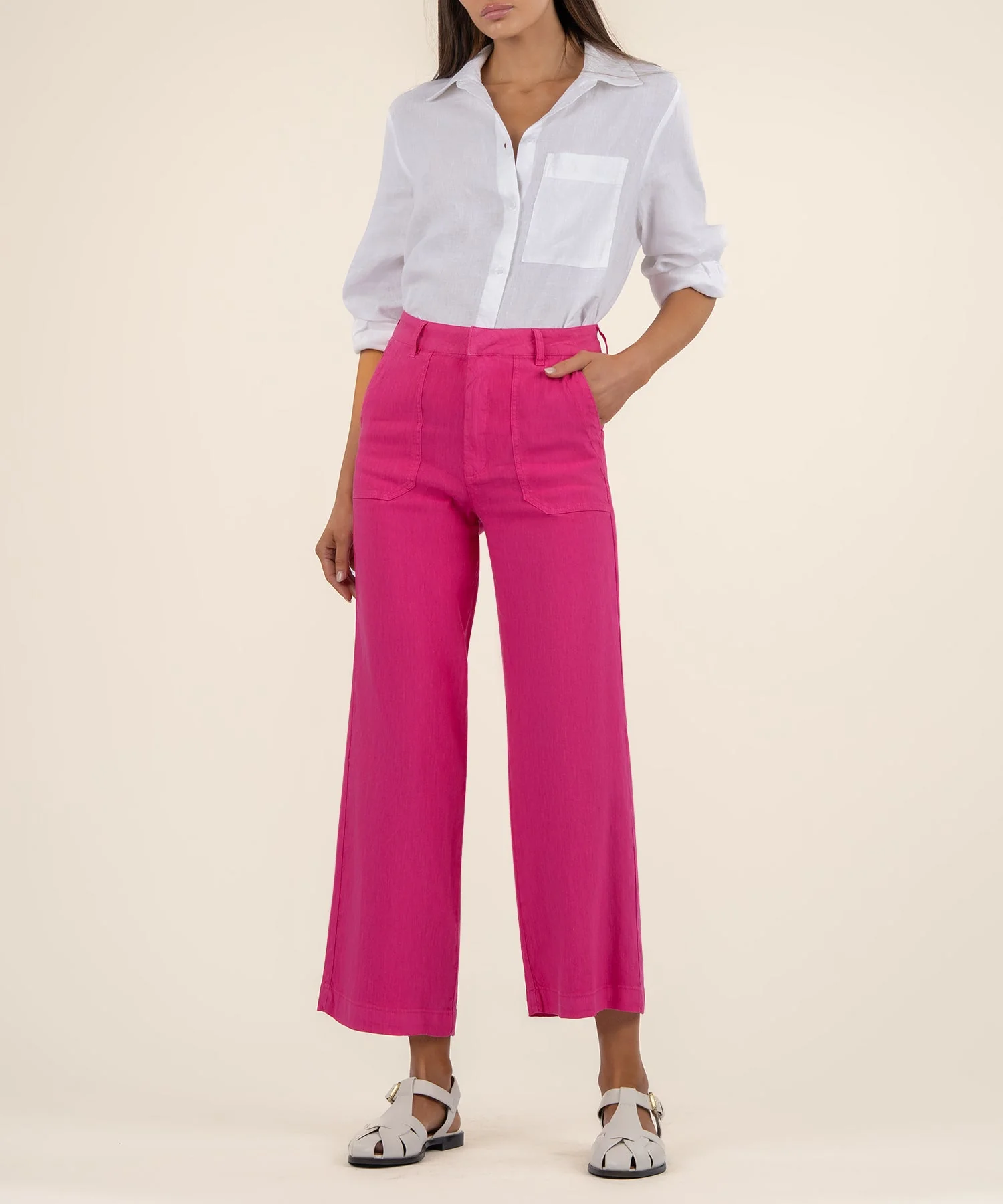 Luna Topaz High Rise Wide Leg Pant with Porkchop Pockets - Image 18