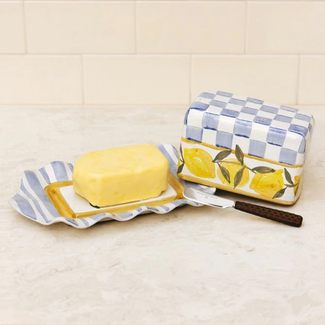 Mackenzie Childs Cheese Gal 2-Piece Butter House - Image 2