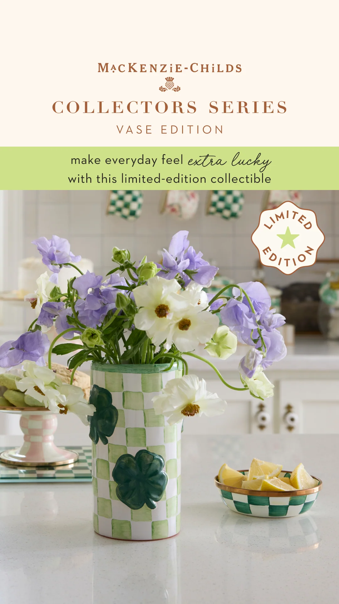 Mackenzie Childs Collector Series Clover Vase - Image 2