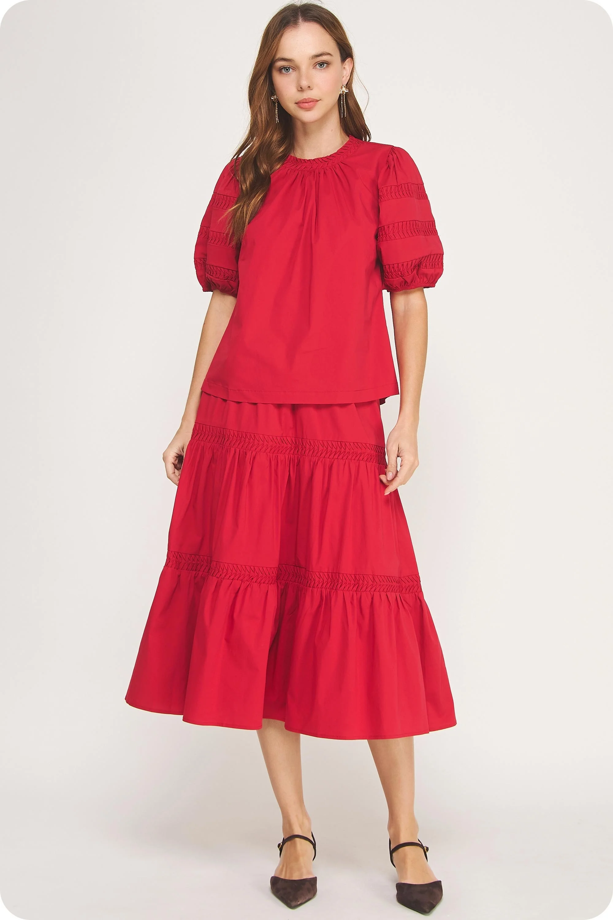 Madeline Reverse Pintuck Tiered Midi Skirt - Image 6