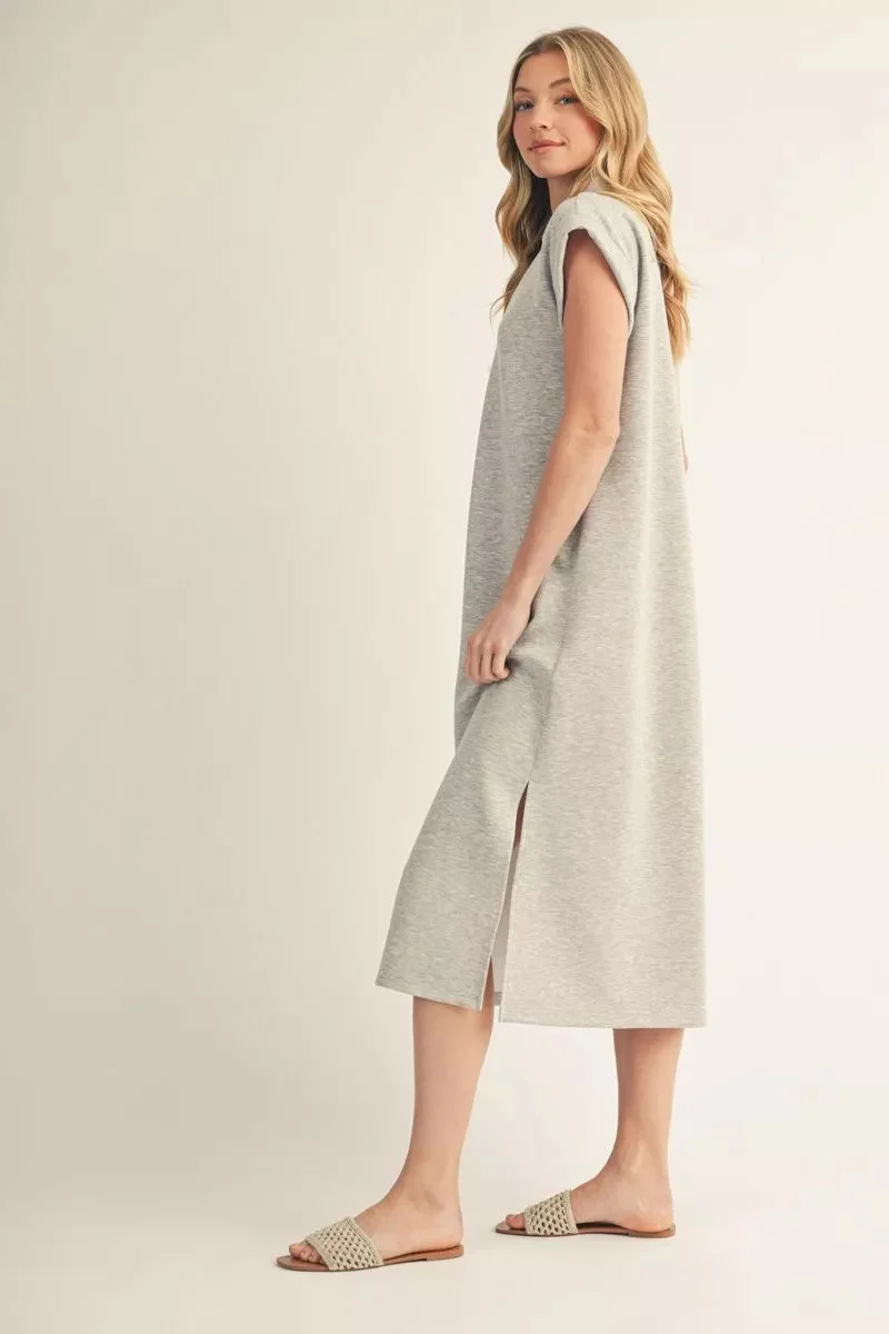 Madelyn Short Drop Shoulder Solid Midi Dress - Image 2