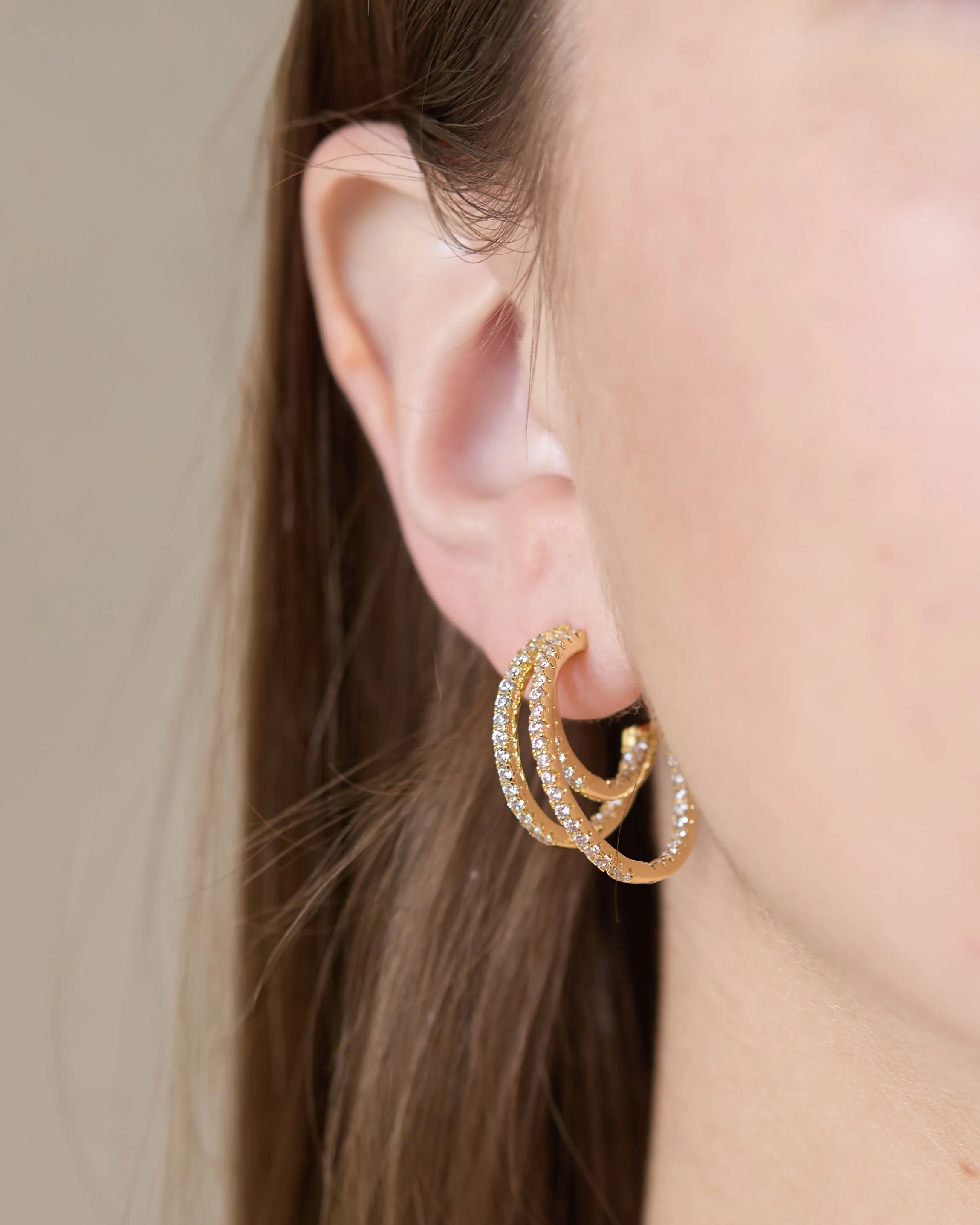 Maeve Triple Hoop Earrings