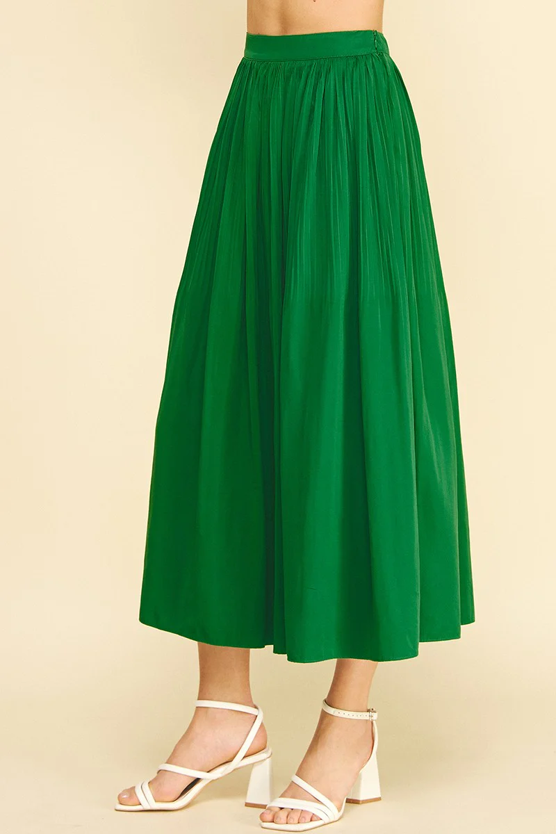 Maggy Pleated A-line Midi Skirt - Image 2