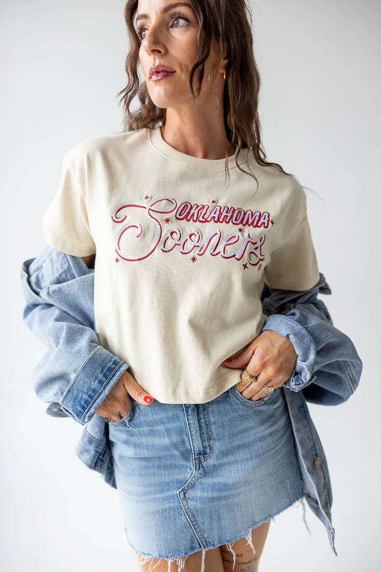 Mandy Oklahoma Lasso Luxe Heavyweight Crop Tee - Image 6