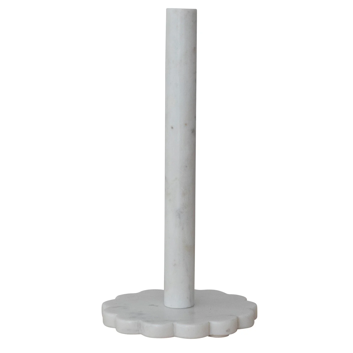 Marble Scalloped Paper Towel Holder - White