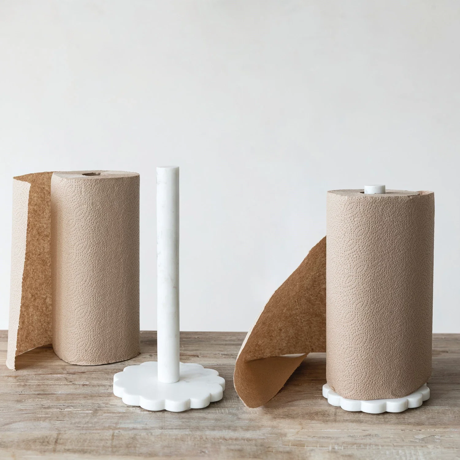 Marble Scalloped Paper Towel Holder - White - Image 2