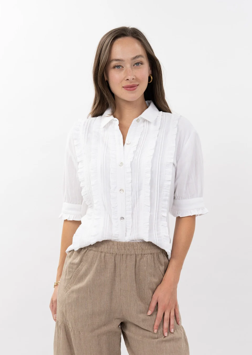 Maxine Tuxedo Gauze Shirt - Image 3