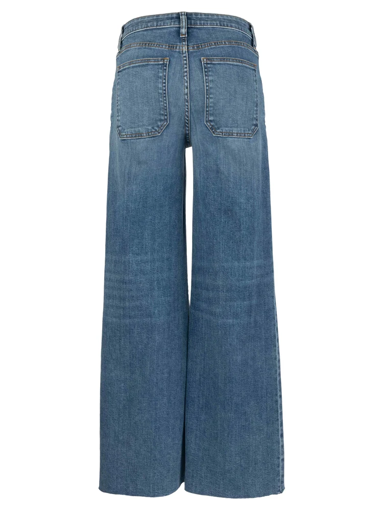 Maya High Rise Porkshop Frt Pkts Wide Leg Raw Hem - Image 2