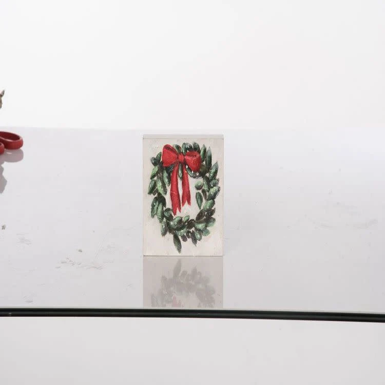 MDF Hand Painted Wreath Block Decor